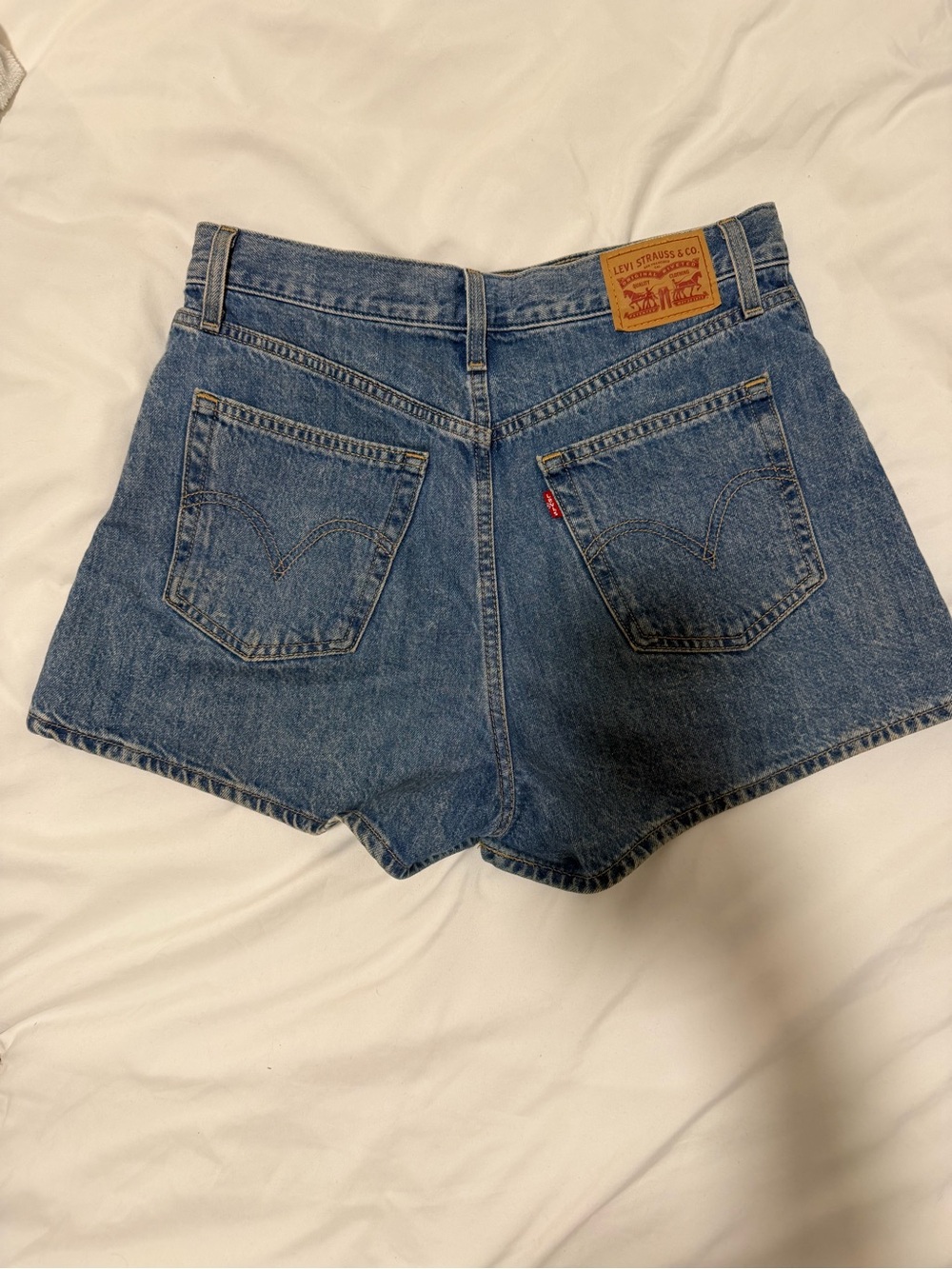 Levi's Medium Blue High-Waist Denim Shorts